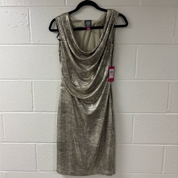 Vince Camuto Dresses & Skirts - Vince Camuto Gold Metallic Cocktail Dress | Wedding Guest | Size 6 | NWT